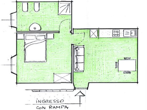 Das Layout der Wohnung Basilico