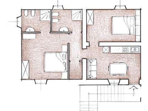 The layout of the flat Cannella