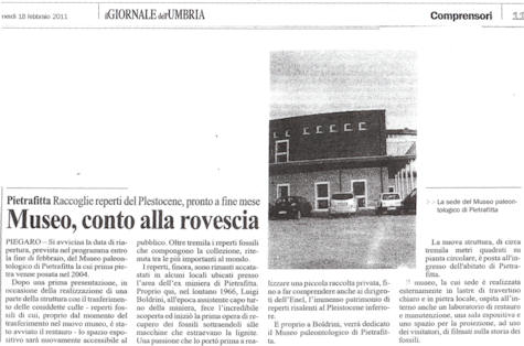 18/02/2011 - Il Giornale dell'Umbria: Museo, conto alla rovescia