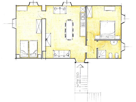 The layout of the apartment Zafferano