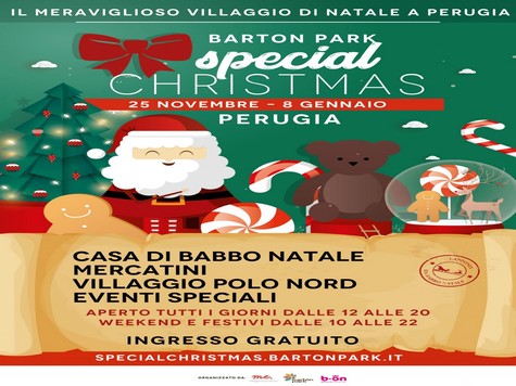  La simpatica locandina del Villaggio di Natale al Barton Park di Perugia